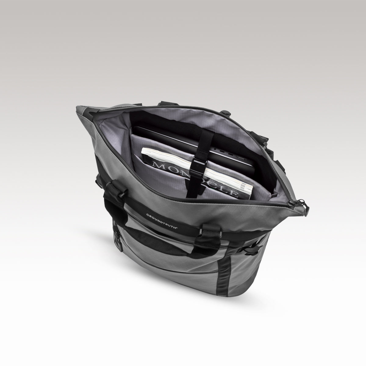 RIKR 17L Technical Tote Backpack GROUNDTRUTH color black #color_Summit Grey