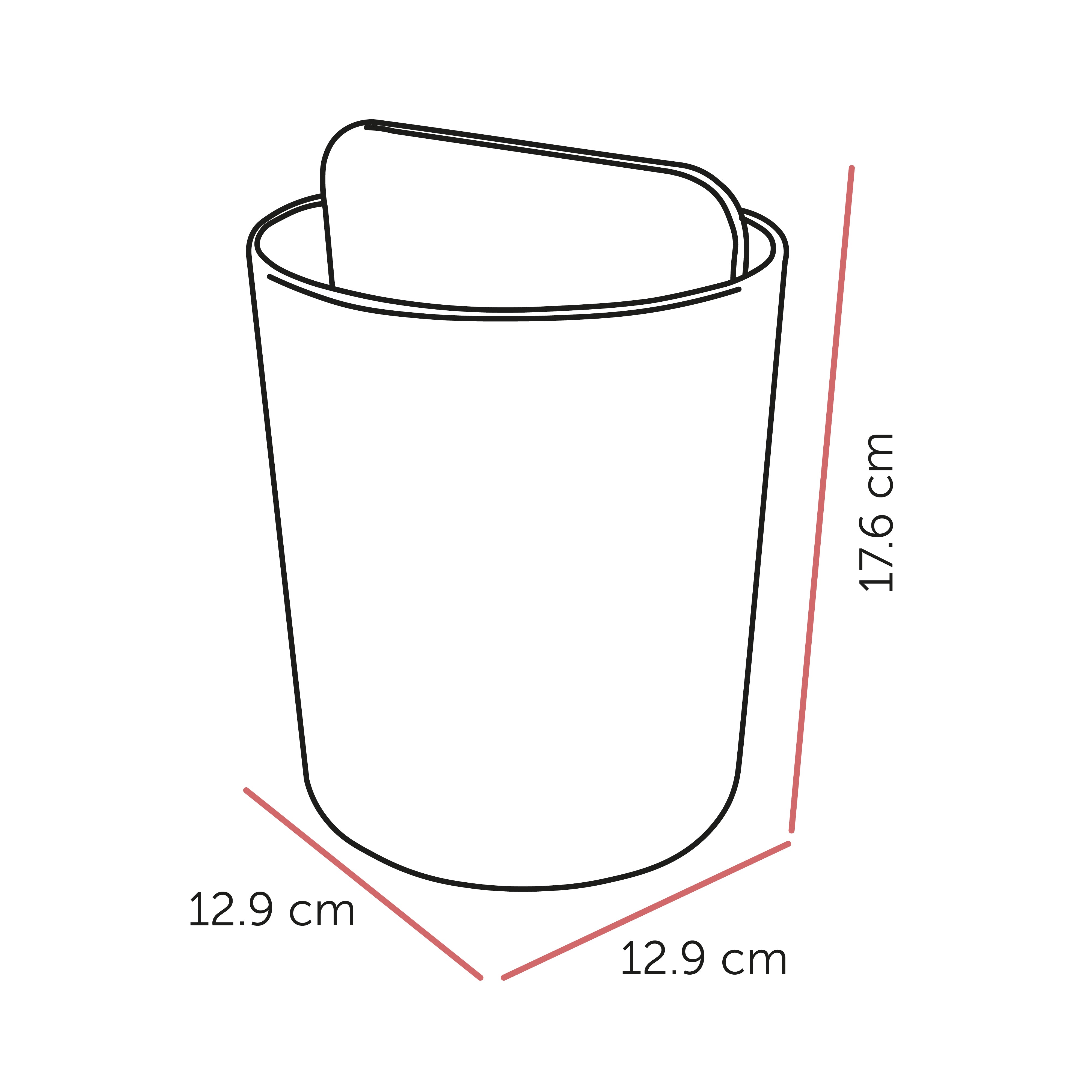 Eco-friendly recycled utensil holder, 17.6cm tall, keeps kitchen tools organized and easily accessible.