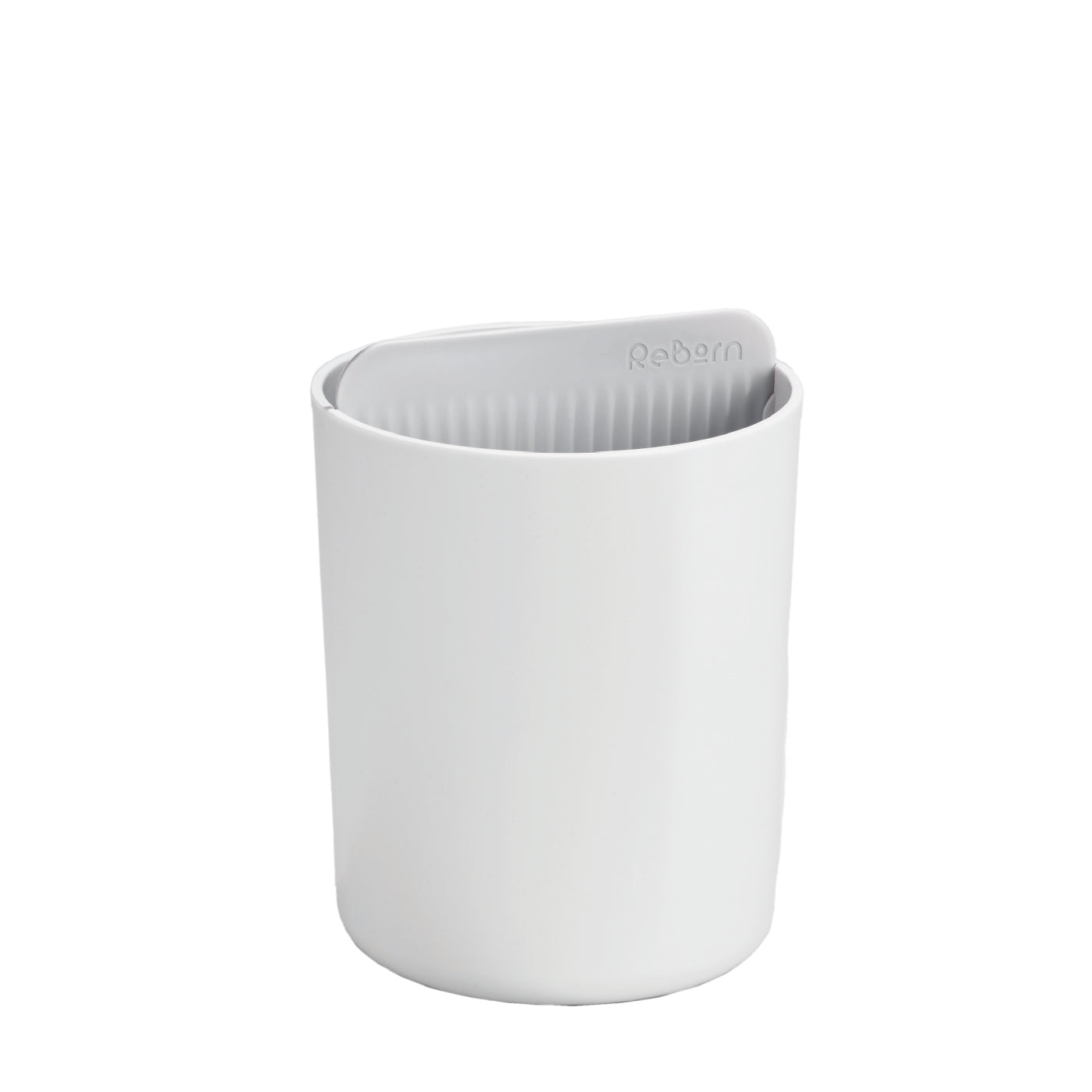 Sleek recycled utensil holder with a minimalist design, ribbed interior for grip, and eco-friendly appeal.