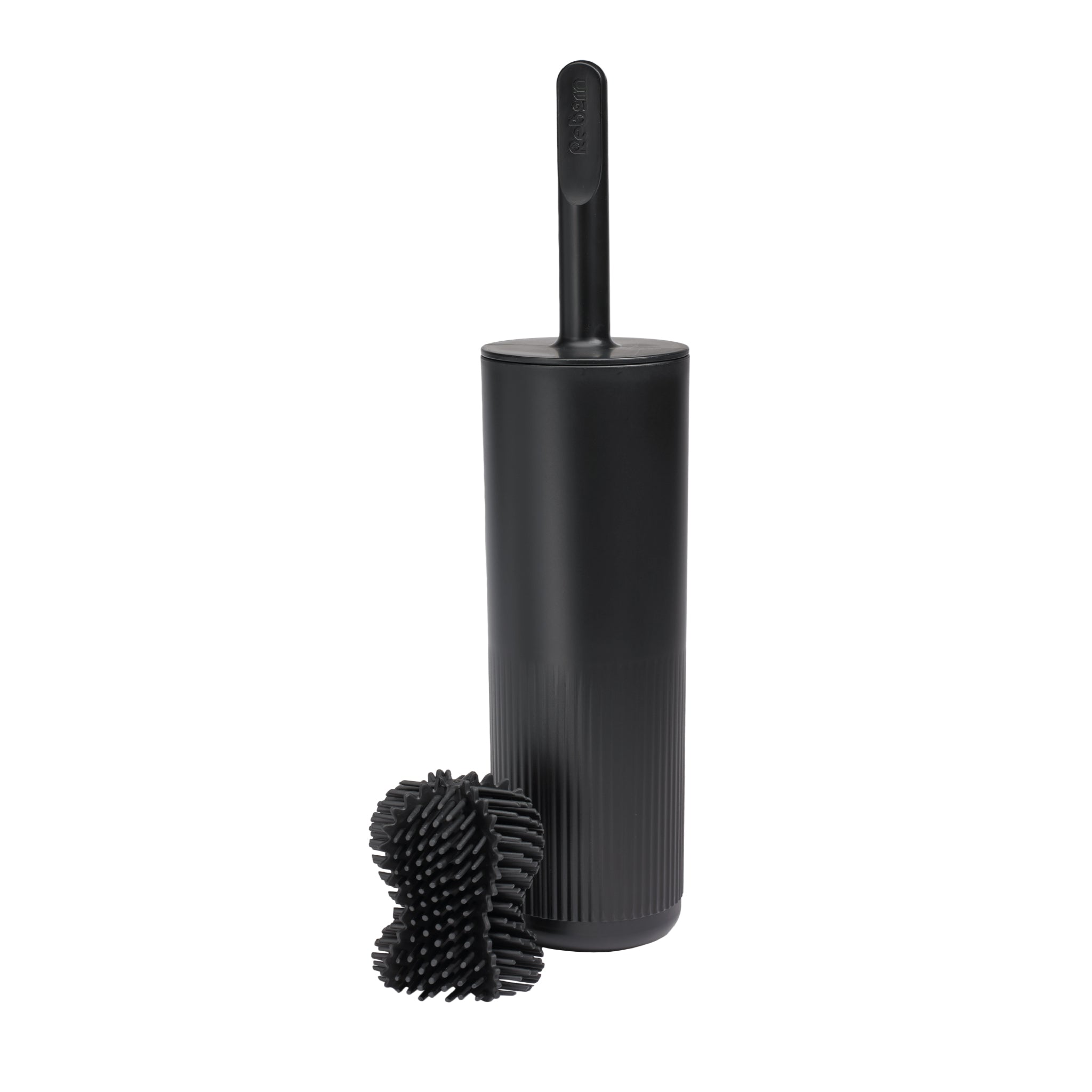 Flexible black toilet brush head with durable bristles for deep, hygienic, and efficient cleaning.