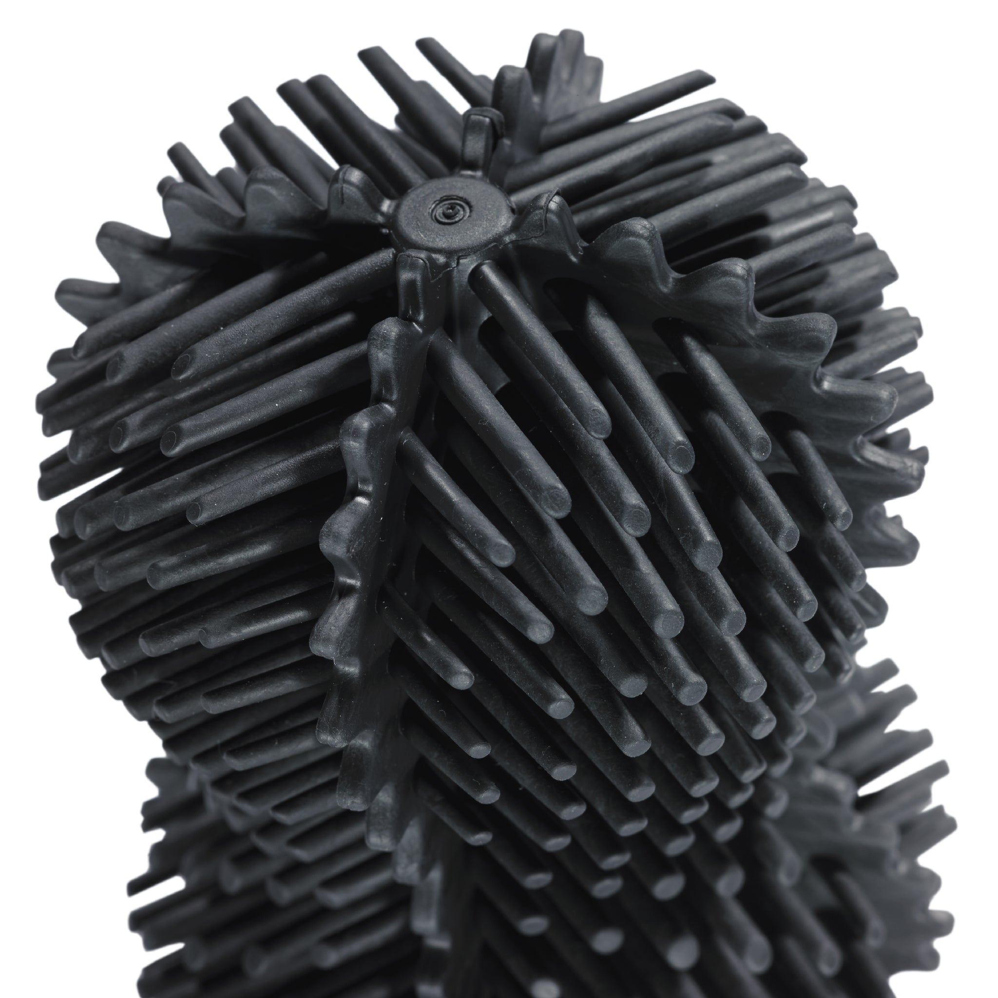 Durable black toilet brush head with flexible bristles for effective, deep cleaning and long-lasting use.