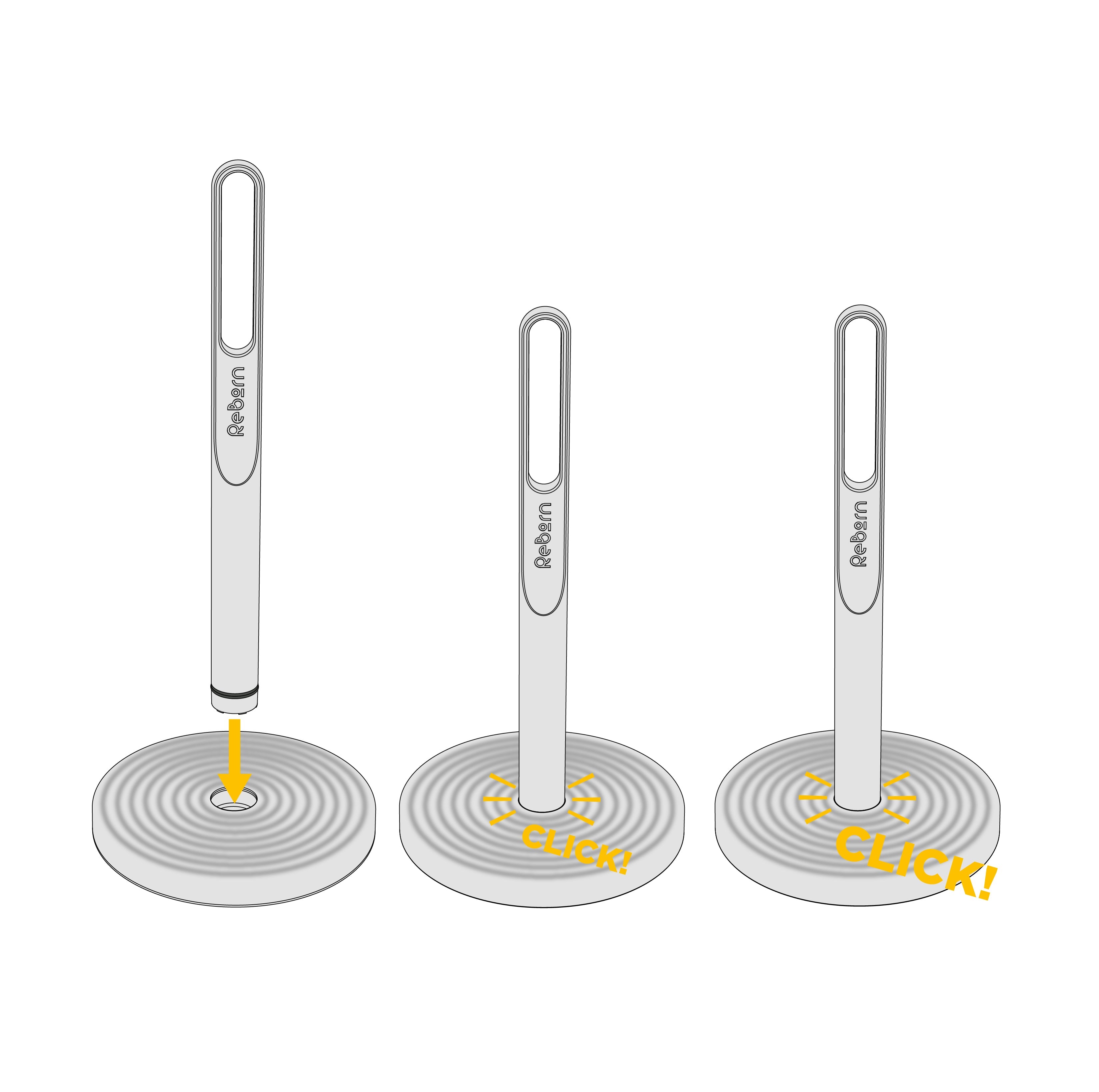 Easy-assemble recycled kitchen roll holder with secure click-in design and a sleek, modern look.