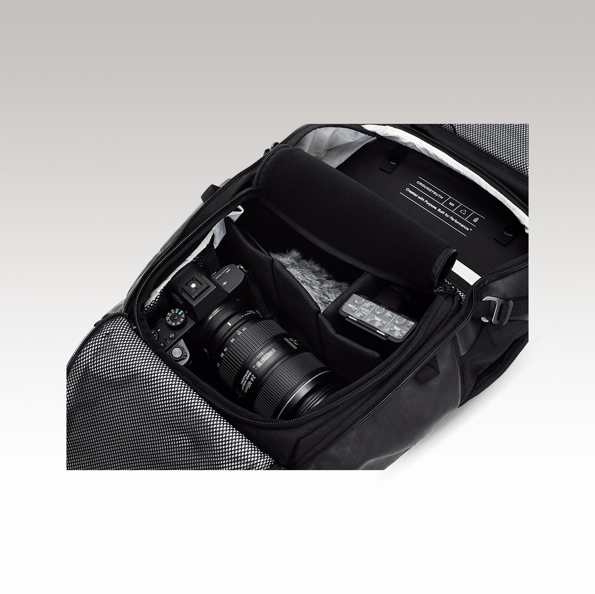 8L Camera Cube | RIKR GROUNDTRUTH color black fits perfectly in the 24L Ultimate Backpack