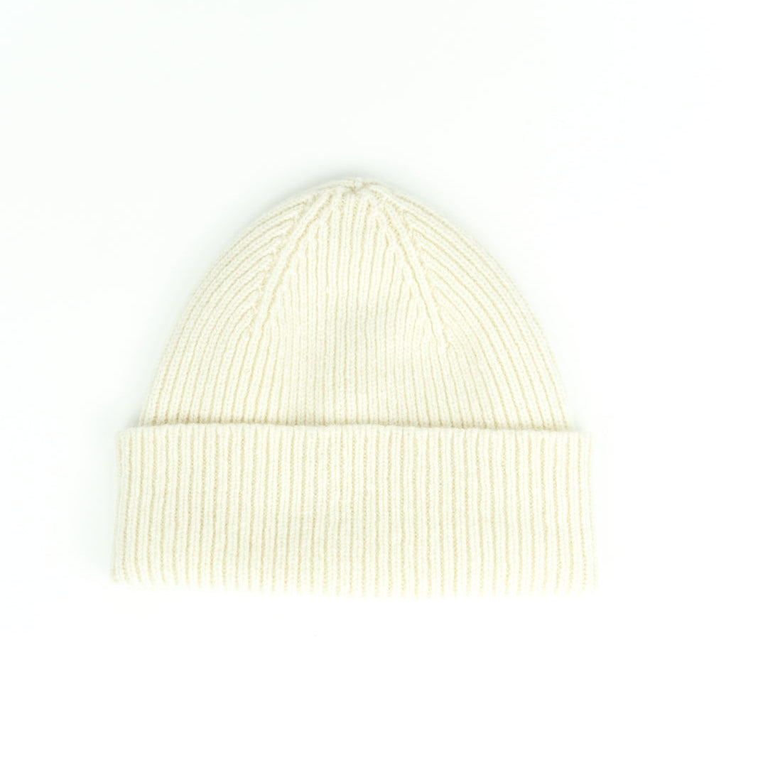 RIBBED WOOL HAT ECRU