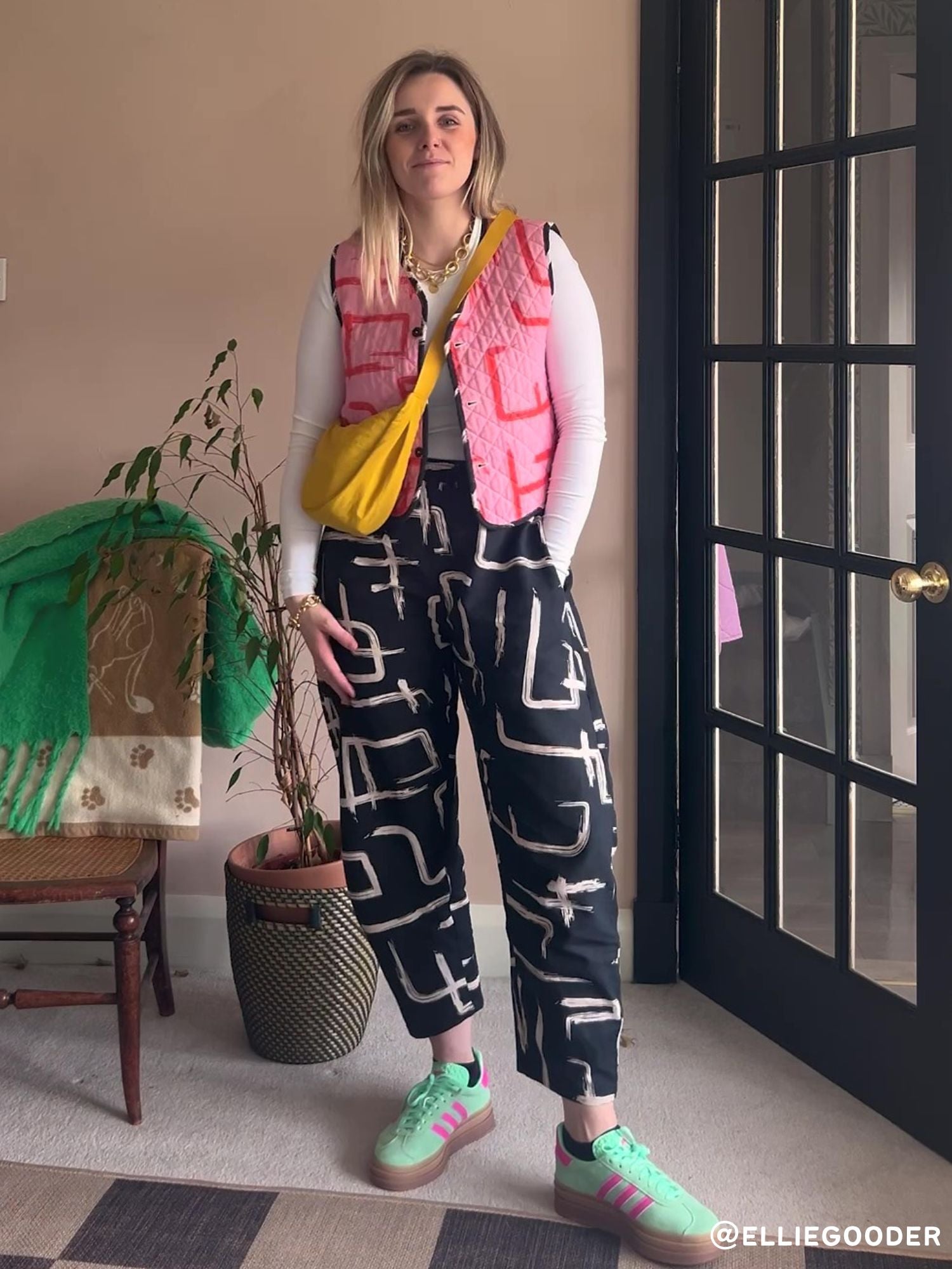 Wild Clouds Balloon pants and quilted gilet