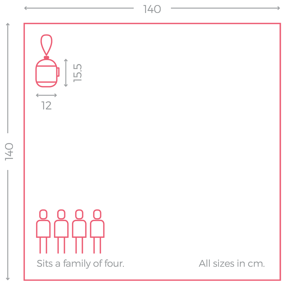 Pacmat - Butterfly Print, Recycled Material Picnic Blanket, Family Size - Buy Me Once UK