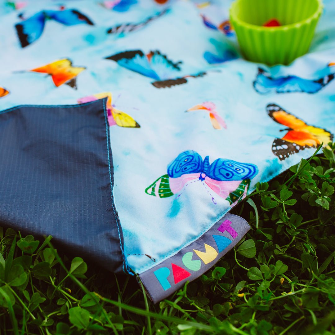 Pacmat - Butterfly Print, Recycled Material Picnic Blanket, Family Size - Buy Me Once UK