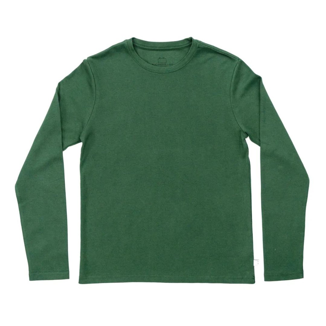 Blackhorse Lane Ateliers - Heavyweight Organic Cotton Long Sleeve T-Shirt, Green - Buy Me Once UK