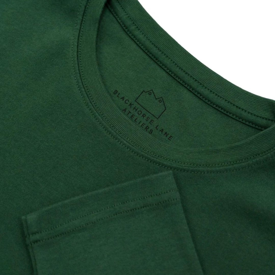 Blackhorse Lane Ateliers - Heavyweight Organic Cotton Long Sleeve T-Shirt, Green - Buy Me Once UK
