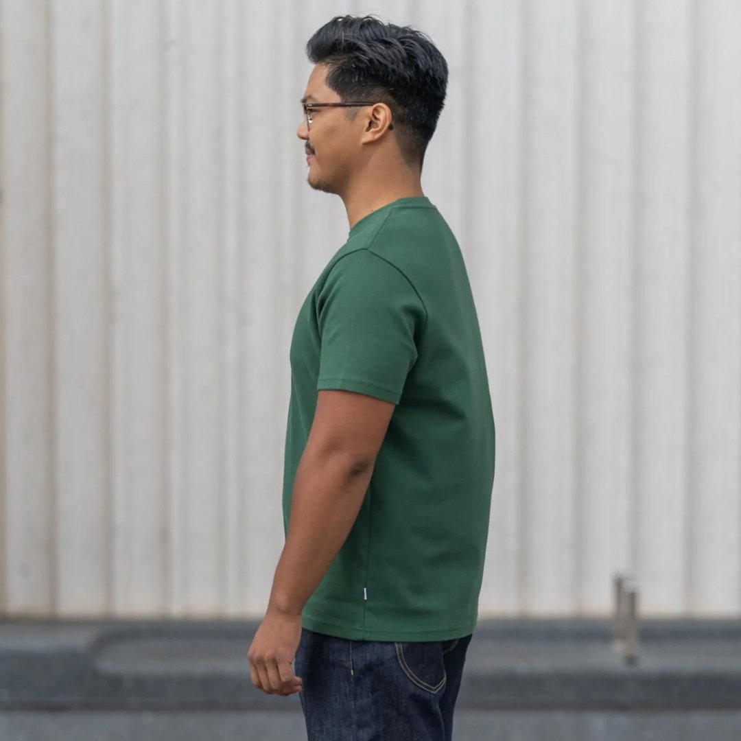 Blackhorse Lane Ateliers - Heavyweight Organic Cotton T-Shirt, Green - Buy Me Once UK