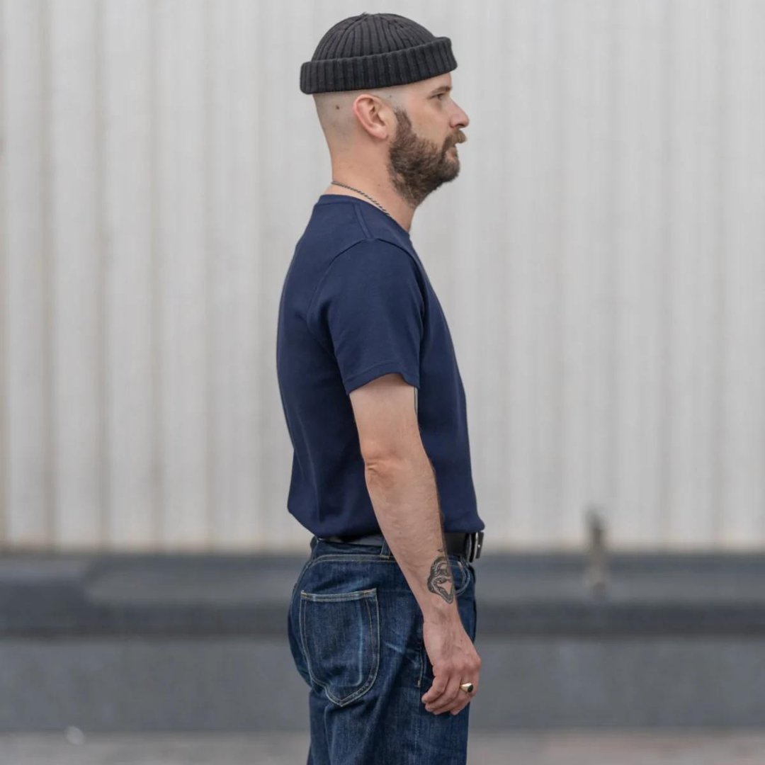 Blackhorse Lane Ateliers - Heavyweight Organic Cotton T-Shirt, Navy - Buy Me Once UK