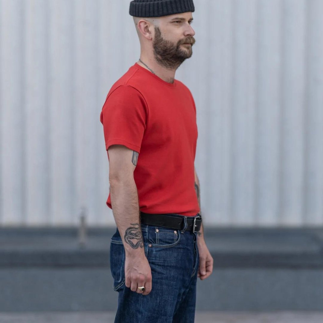 Blackhorse Lane Ateliers - Heavyweight Organic Cotton T-Shirt, Red - Buy Me Once UK