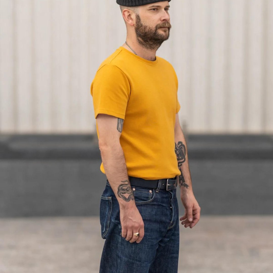 Blackhorse Lane Ateliers - Heavyweight Organic Cotton T-Shirt, Yellow - Buy Me Once UK