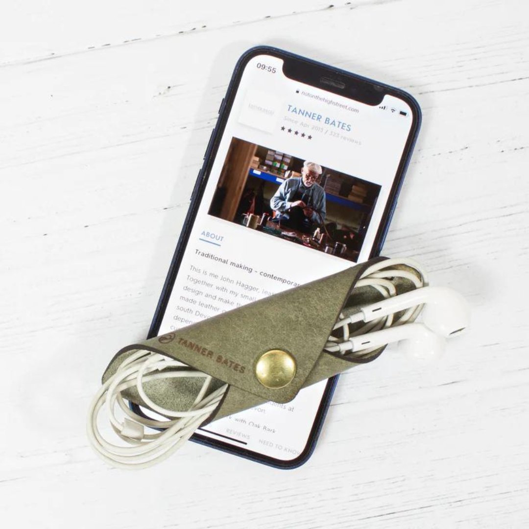 Tanner Bates - Leather Cable Tidy, Set of 2 - Buy Me Once UK