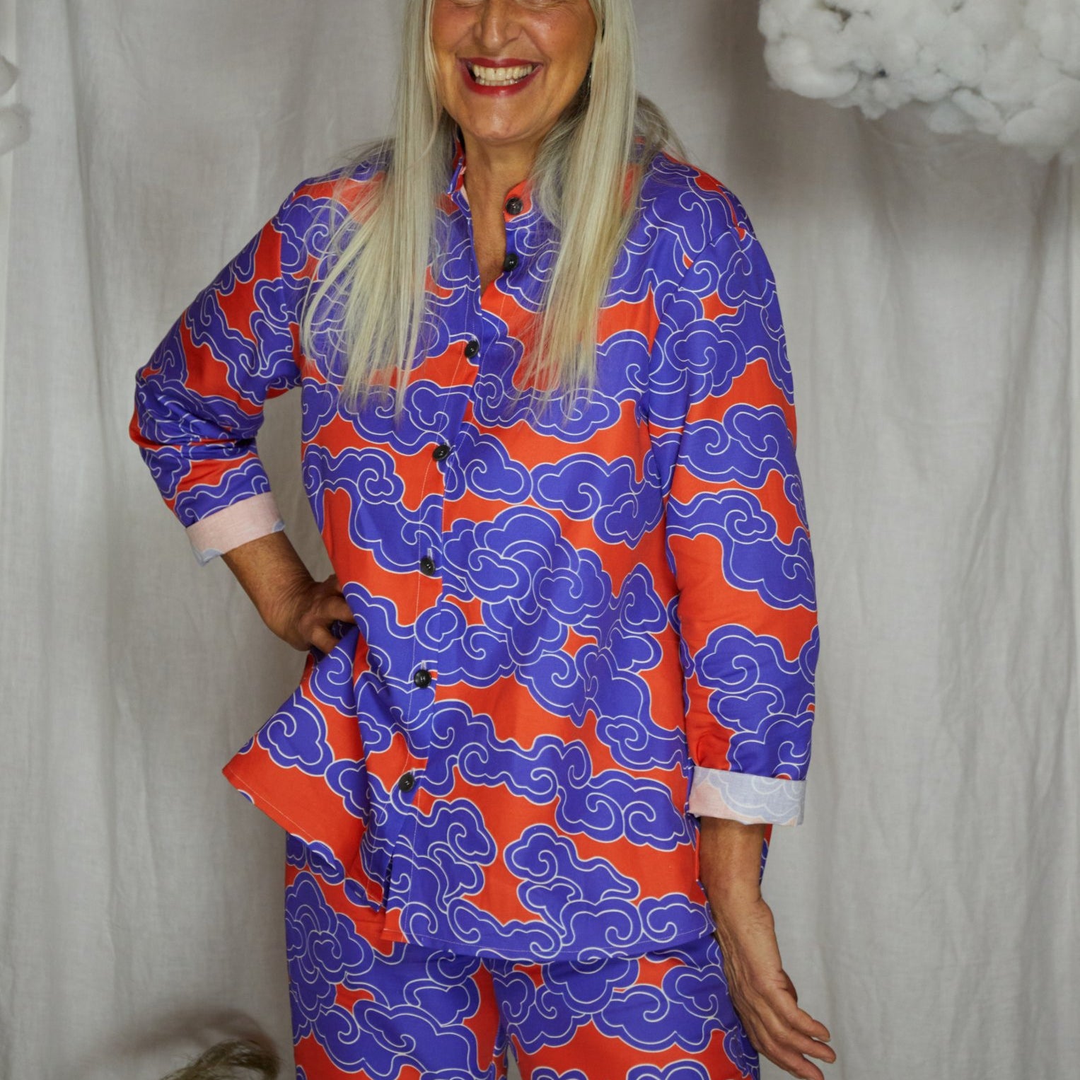 Wild Clouds - Organic Cotton & Linen Indigo Clouds Pyjama Shirt - Buy Me Once UK