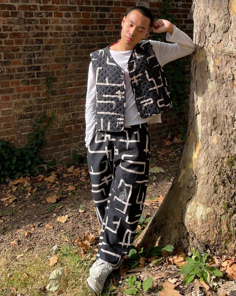 wild clouds black and white balloon trousers