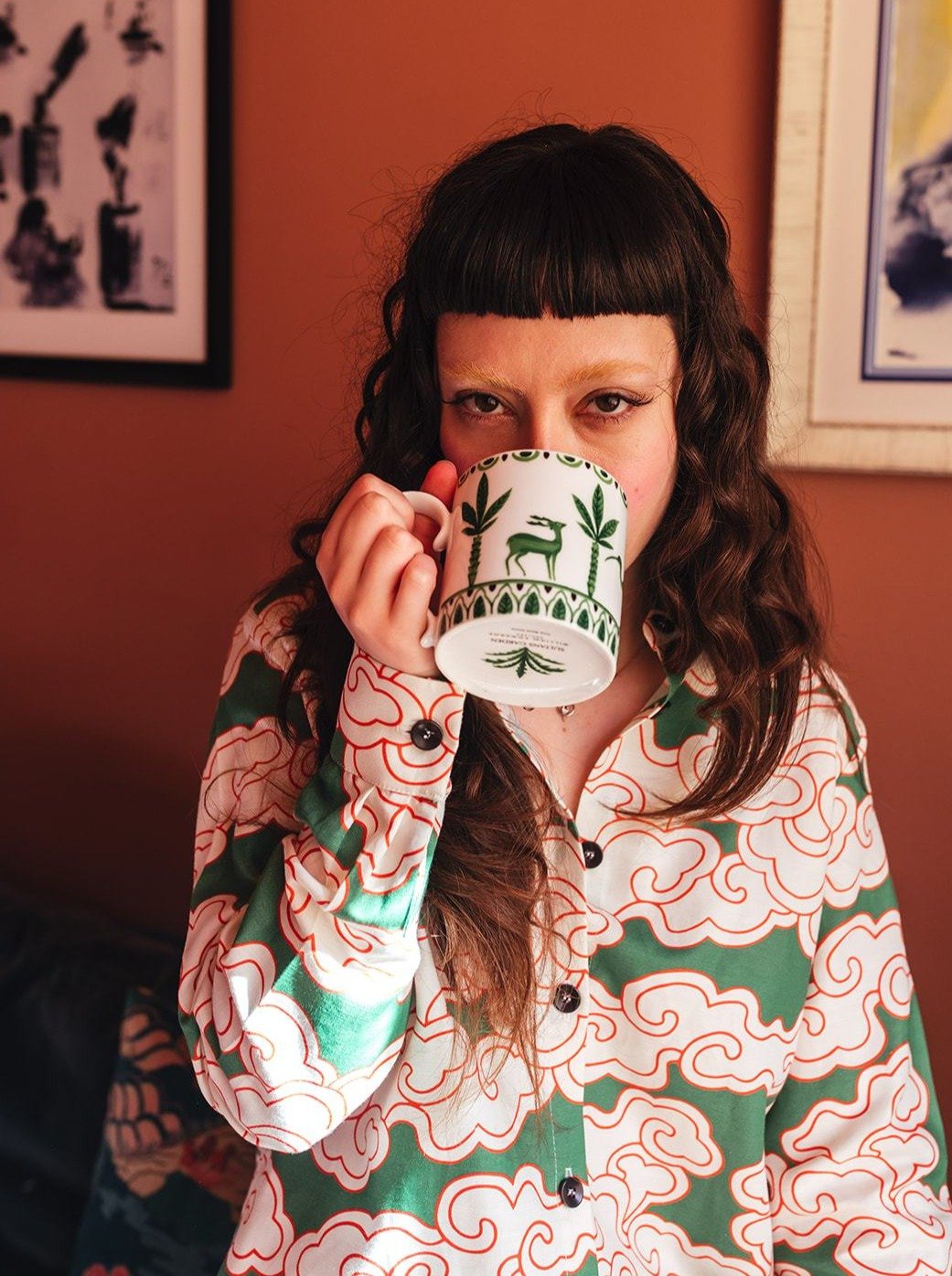 Organic Cotton Linen Green Shirt Pyjamas