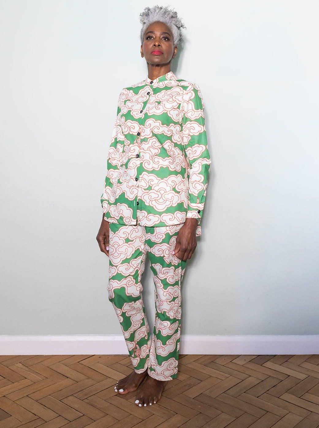 Organic Cotton Linen Green Shirt Pyjamas