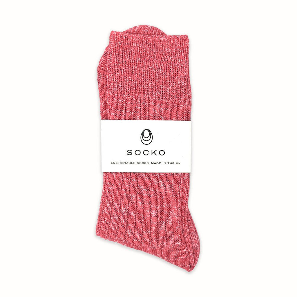 Socko - 100% Recycled Socks, Coral Pink - Buy Me Once UK