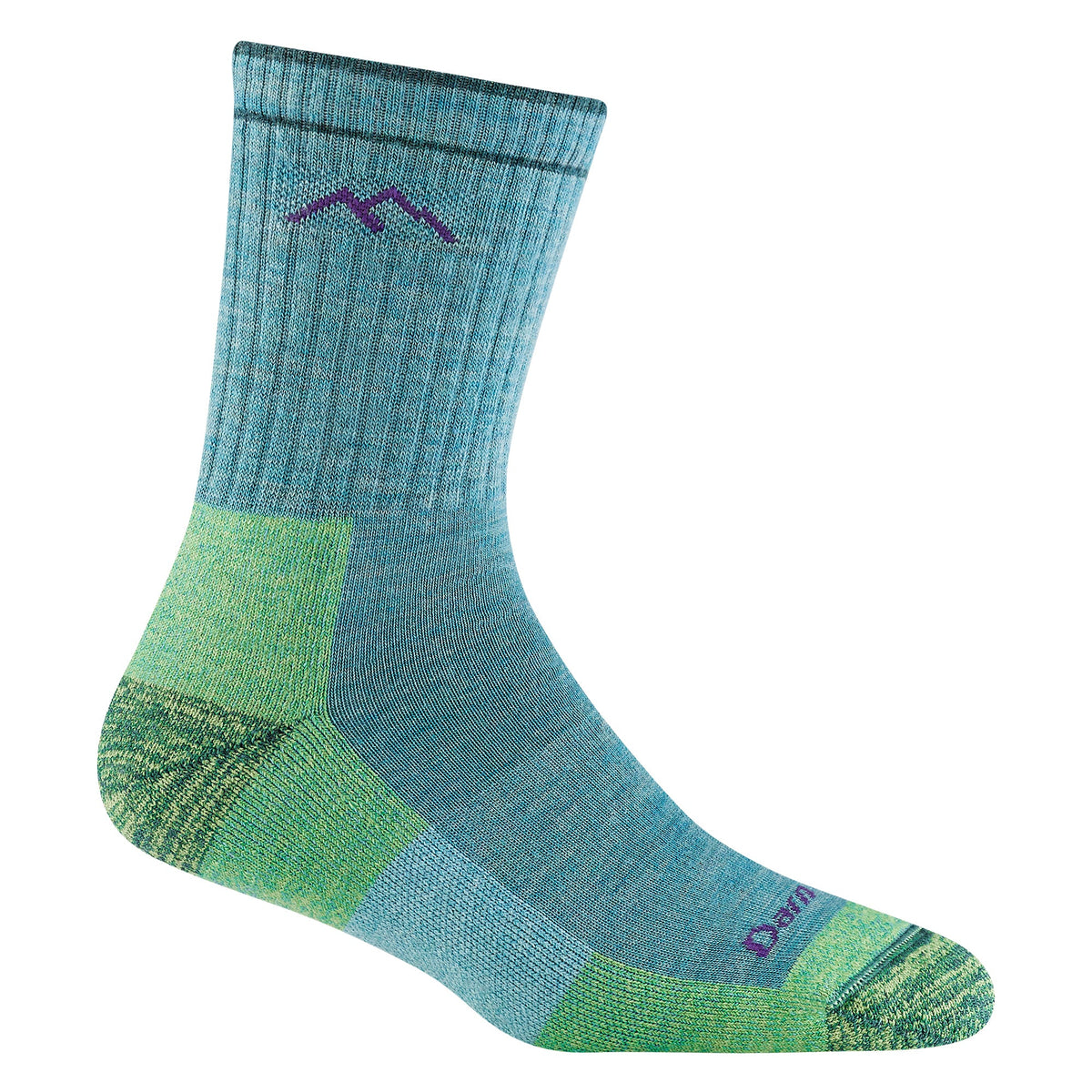 Darn Tough Ladies Micro Crew Cushioned Midweight Hiking Merino Wool Socks M / Aqua Heather – Lifetime Guarantee