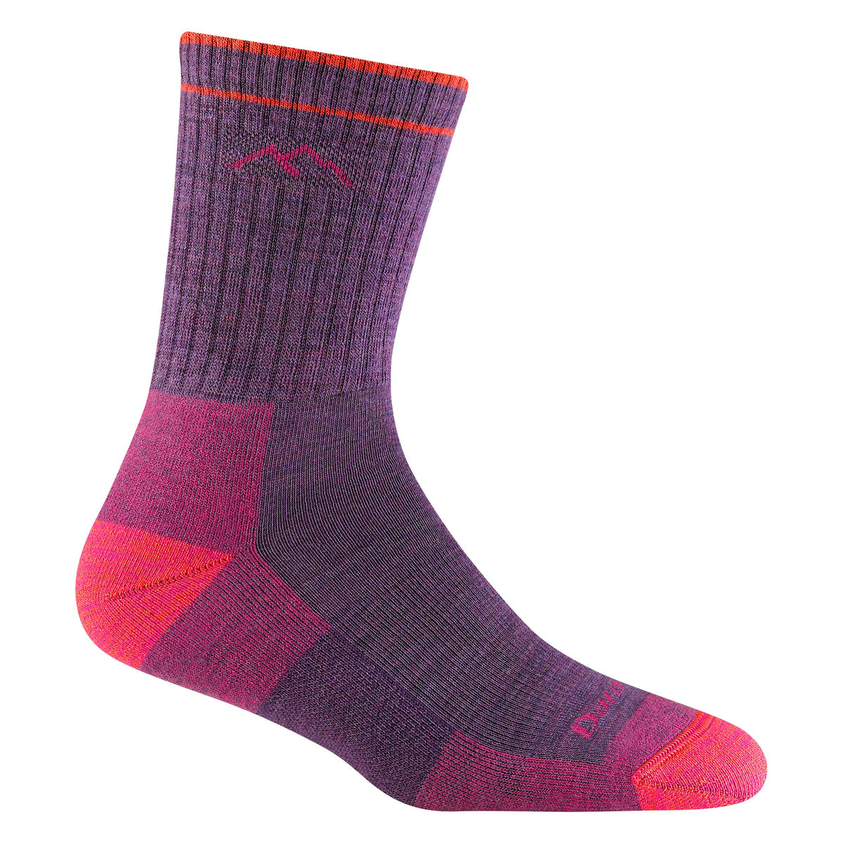 Darn Tough Ladies Micro Crew Cushioned Midweight Hiking Merino Wool Socks L / Plum Heather – Lifetime Guarantee