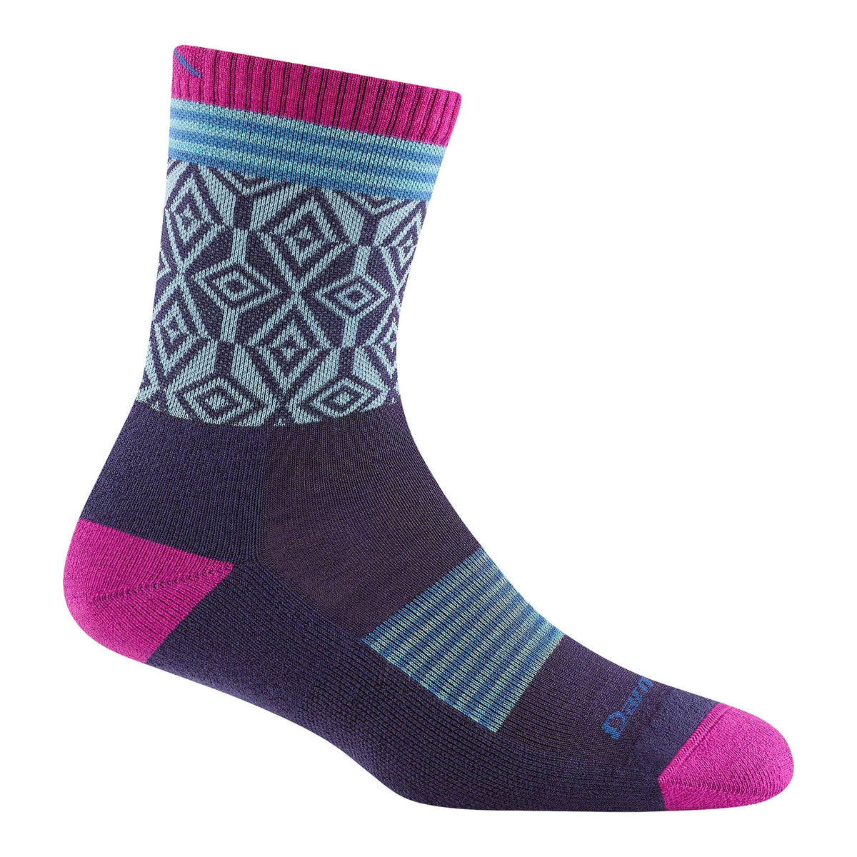 Darn Tough Ladies Patterned Micro Crew Hiking Merino Socks L / Blackberry – Lifetime Guarantee