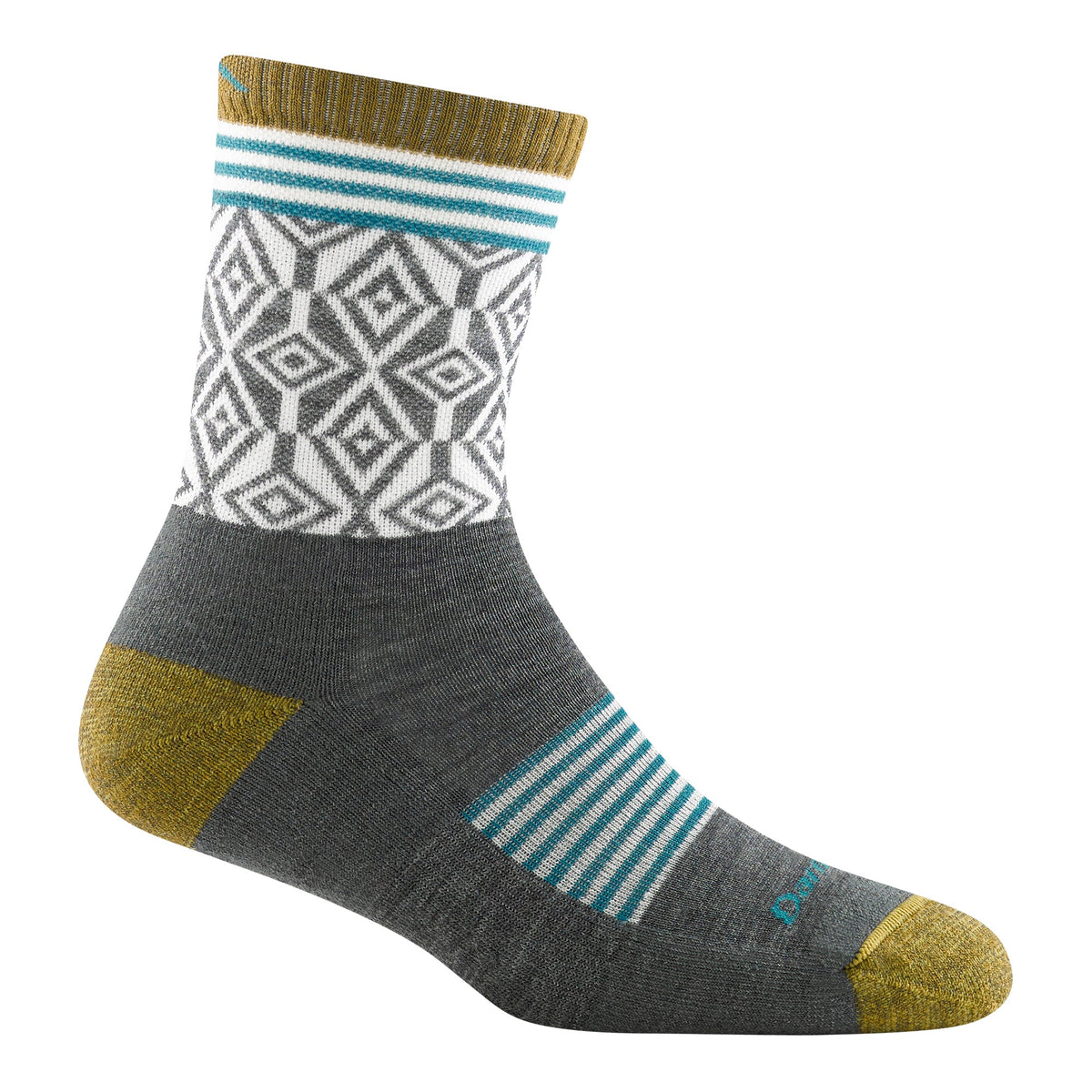Darn Tough Ladies Patterned Micro Crew Hiking Merino Socks L / Gray – Lifetime Guarantee