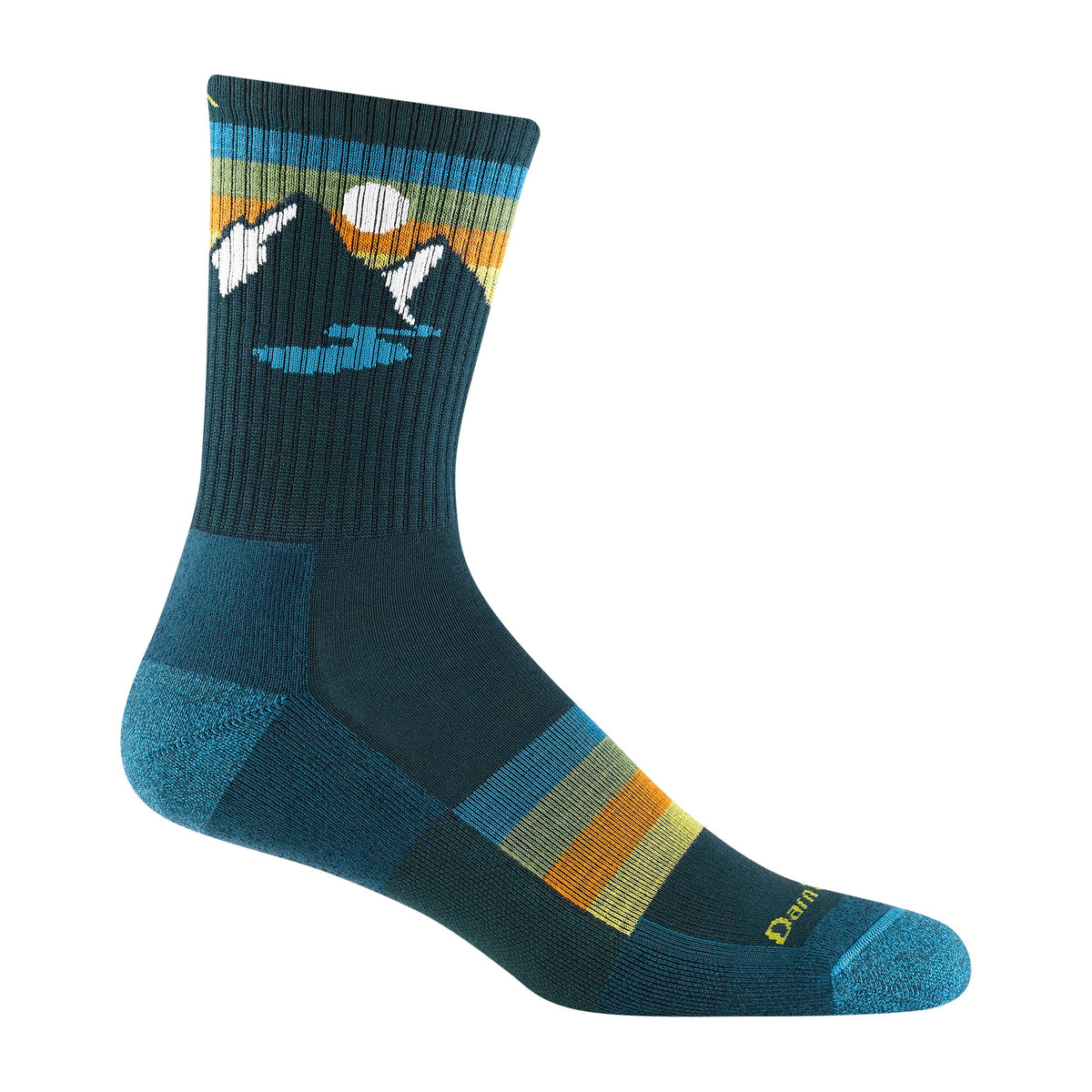 Darn Tough Mens Sunset Patterned Micro Crew Lightweight Hiking Seamless Merino Socks M / Bottle – Lifetime Guarantee