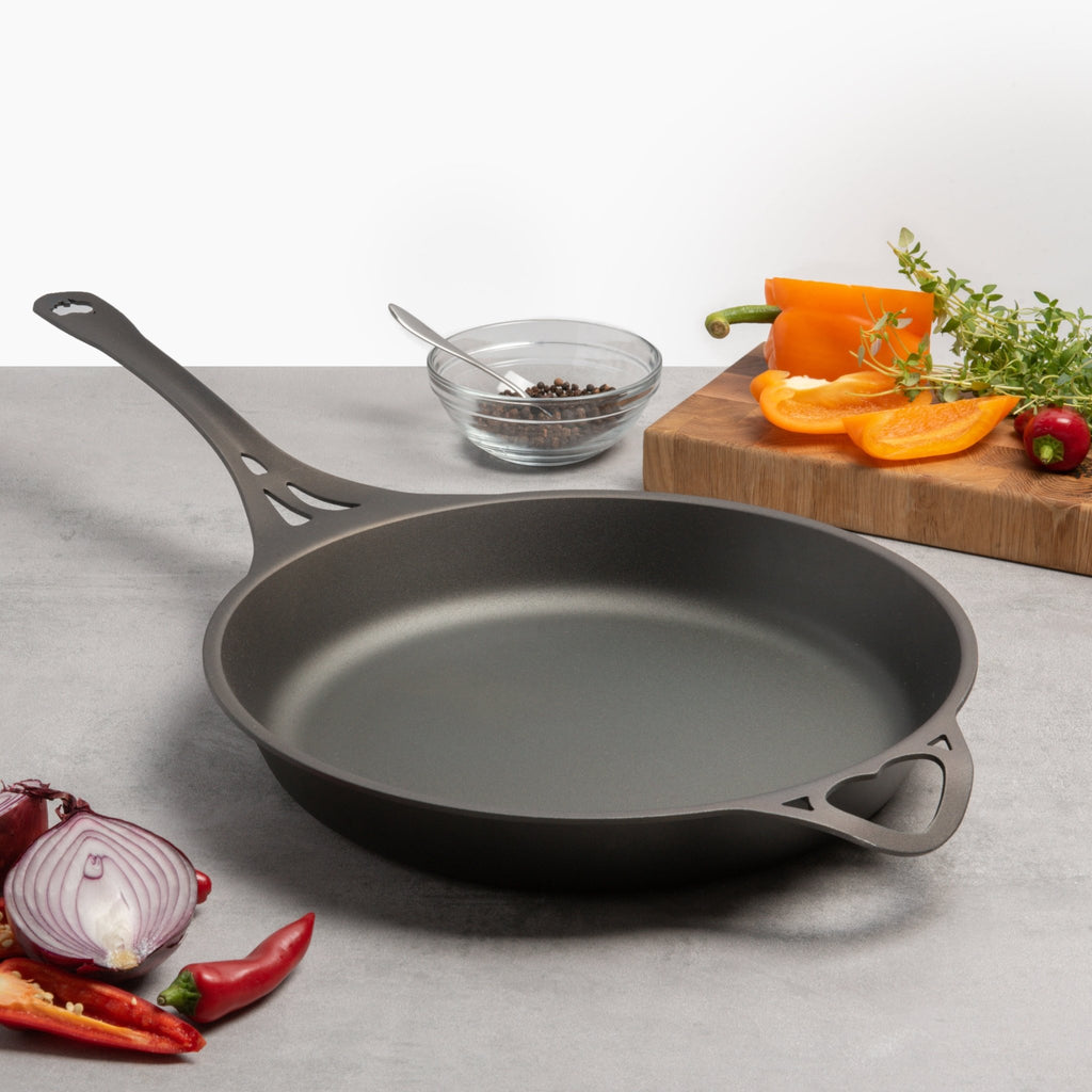 Solidteknics - 30cm Quenched Seamless Iron Frying Pan - Buy Me Once UK