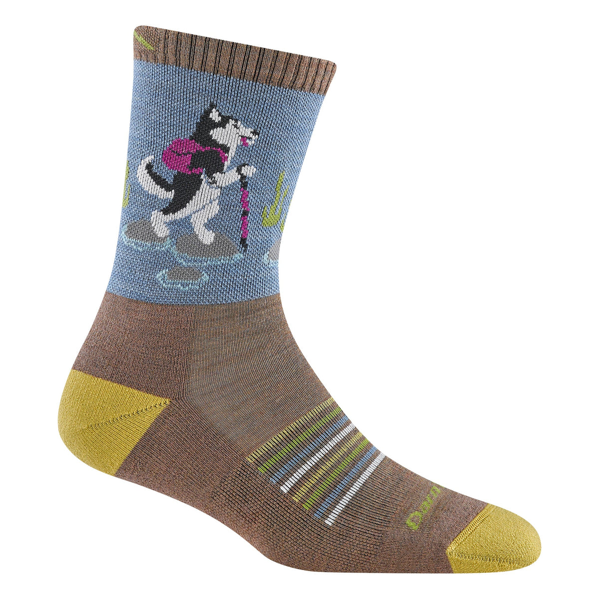 Darn Tough Ladies Merino Wool Animal Patterned Hiking Boot Socks M / Bark – Lifetime Guarantee