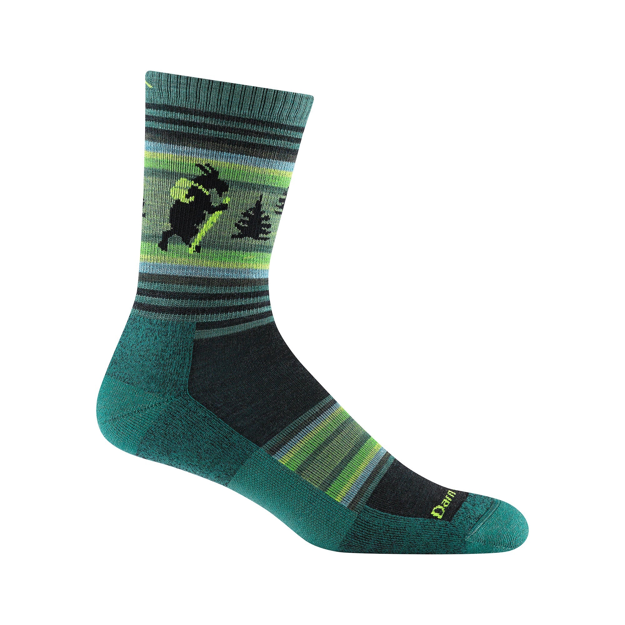 Mens Animal Patterned Micro Crew Lightweight Hiking Merino Wool Socks