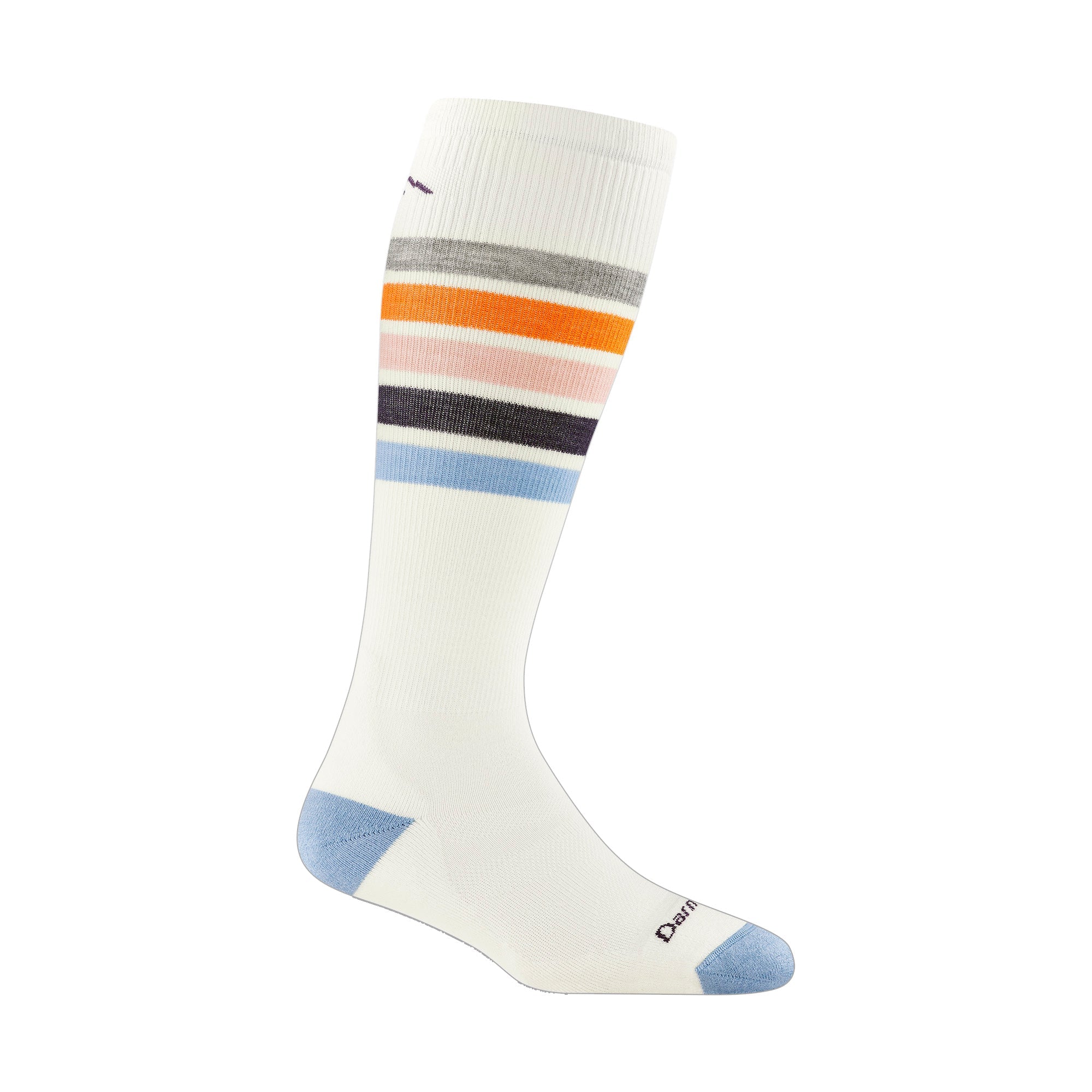 Ladies Over-the-Calf Midweight Ski Snowboard Striped Merino Wool Socks