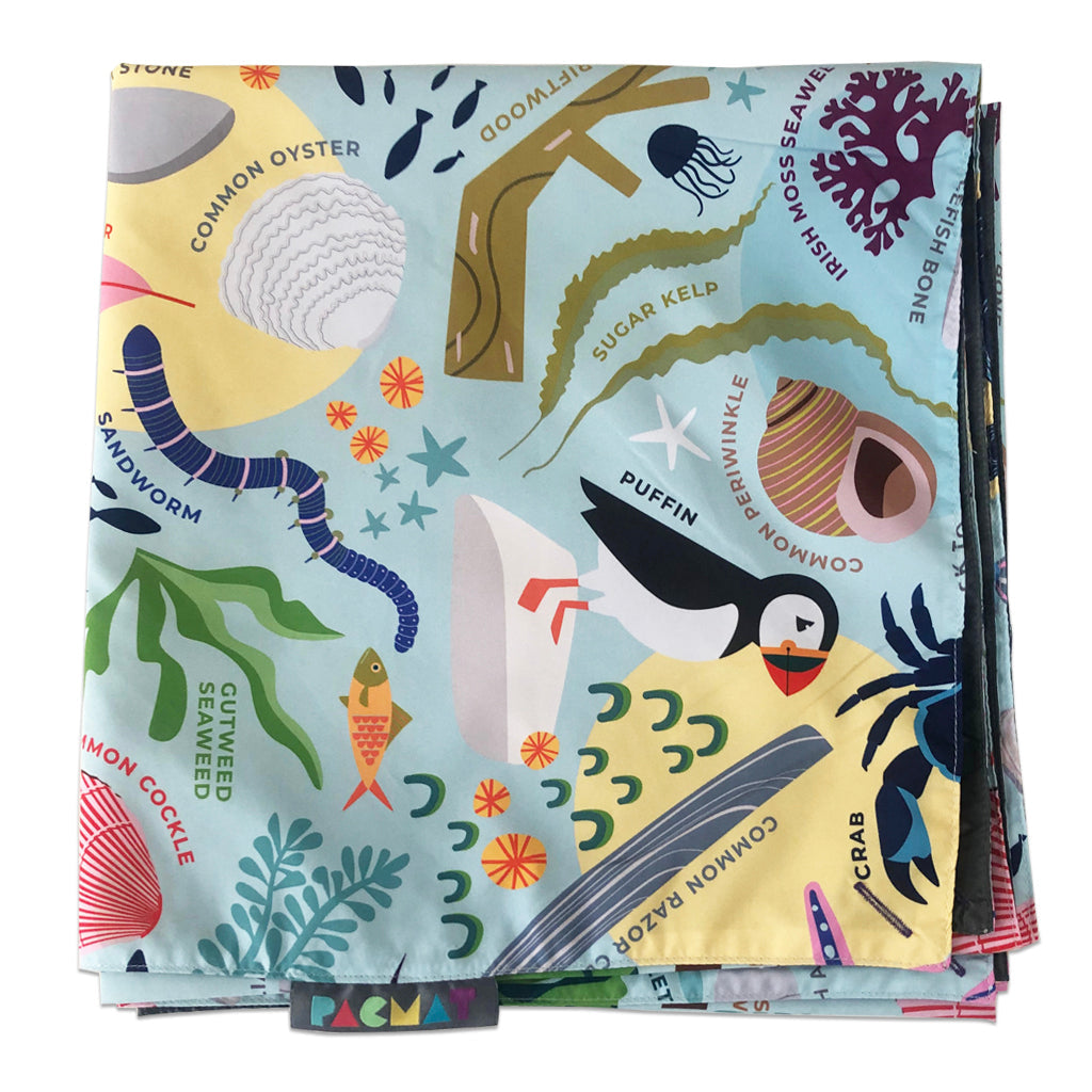 Beach Print Recycled Material Waterproof Picnic Blanket Family