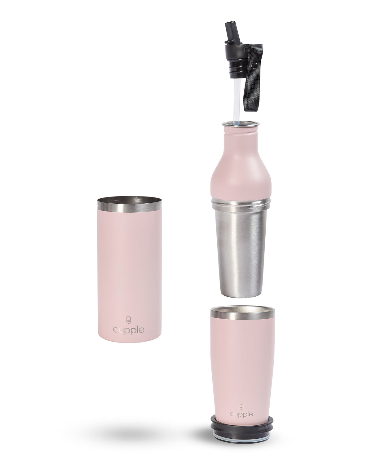 Water Bottle & Coffee Cup Blush Pink