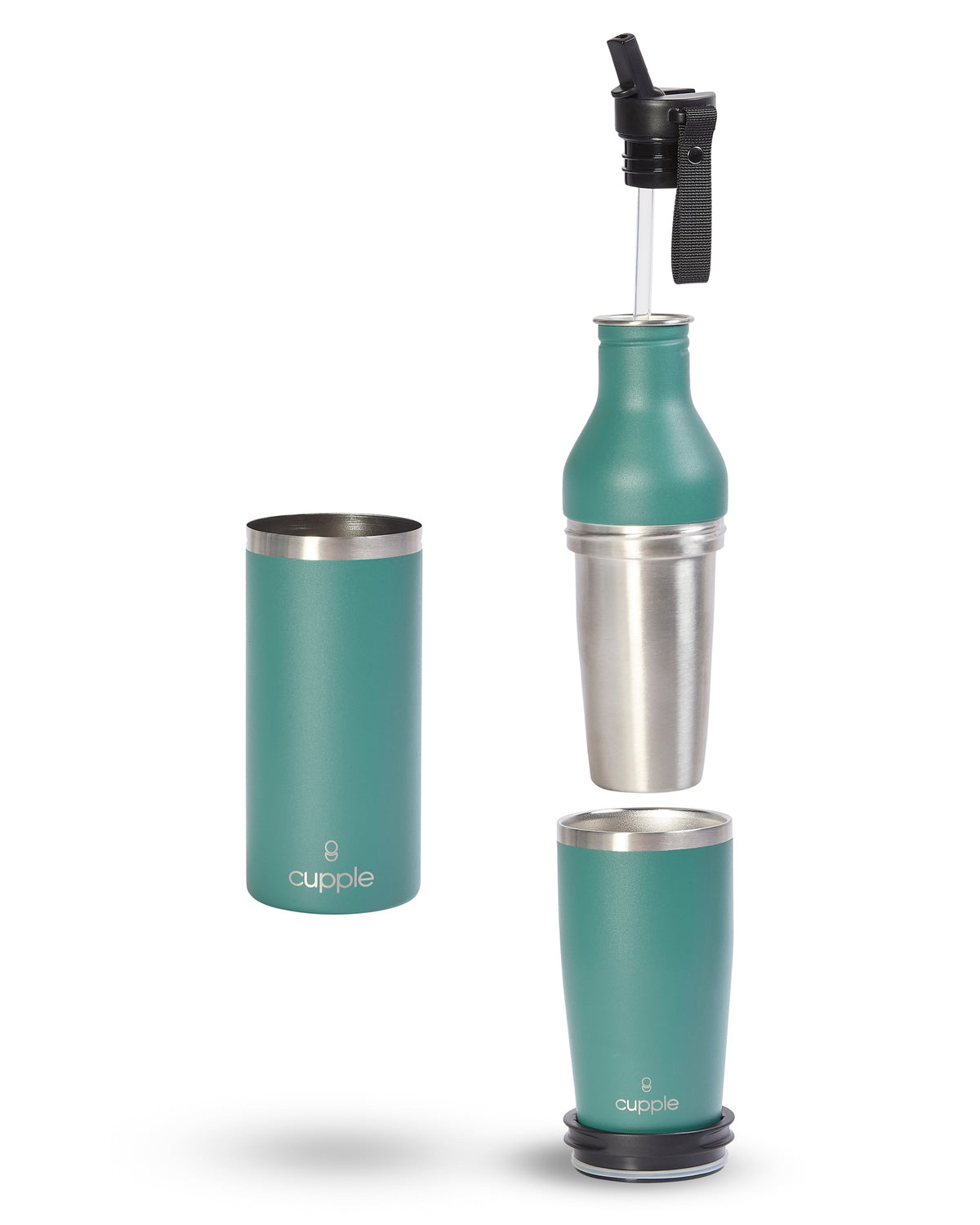 Water Bottle & Coffee Cup, Peacock Green