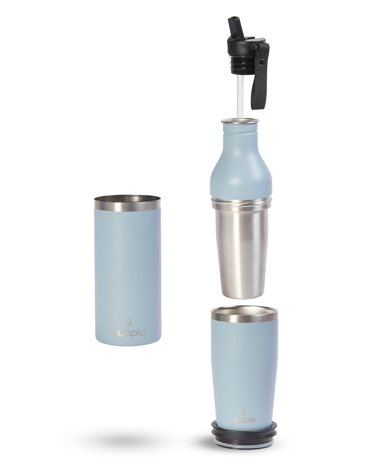 Water Bottle & Coffee Cup Light Blue