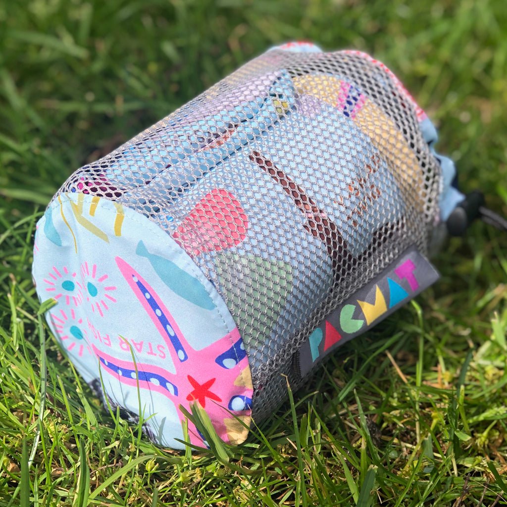 Pacmat - Beach Print, Recycled Material, Waterproof Picnic Blanket, Family Size - Buy Me Once UK