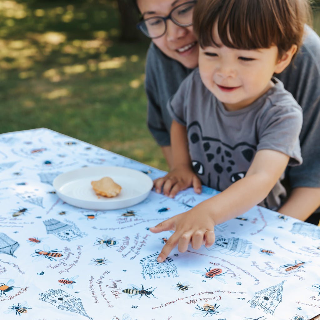 Pacmat - Bee Print Waterproof Picnic Blanket, Recycled Material, Family Size - Buy Me Once UK