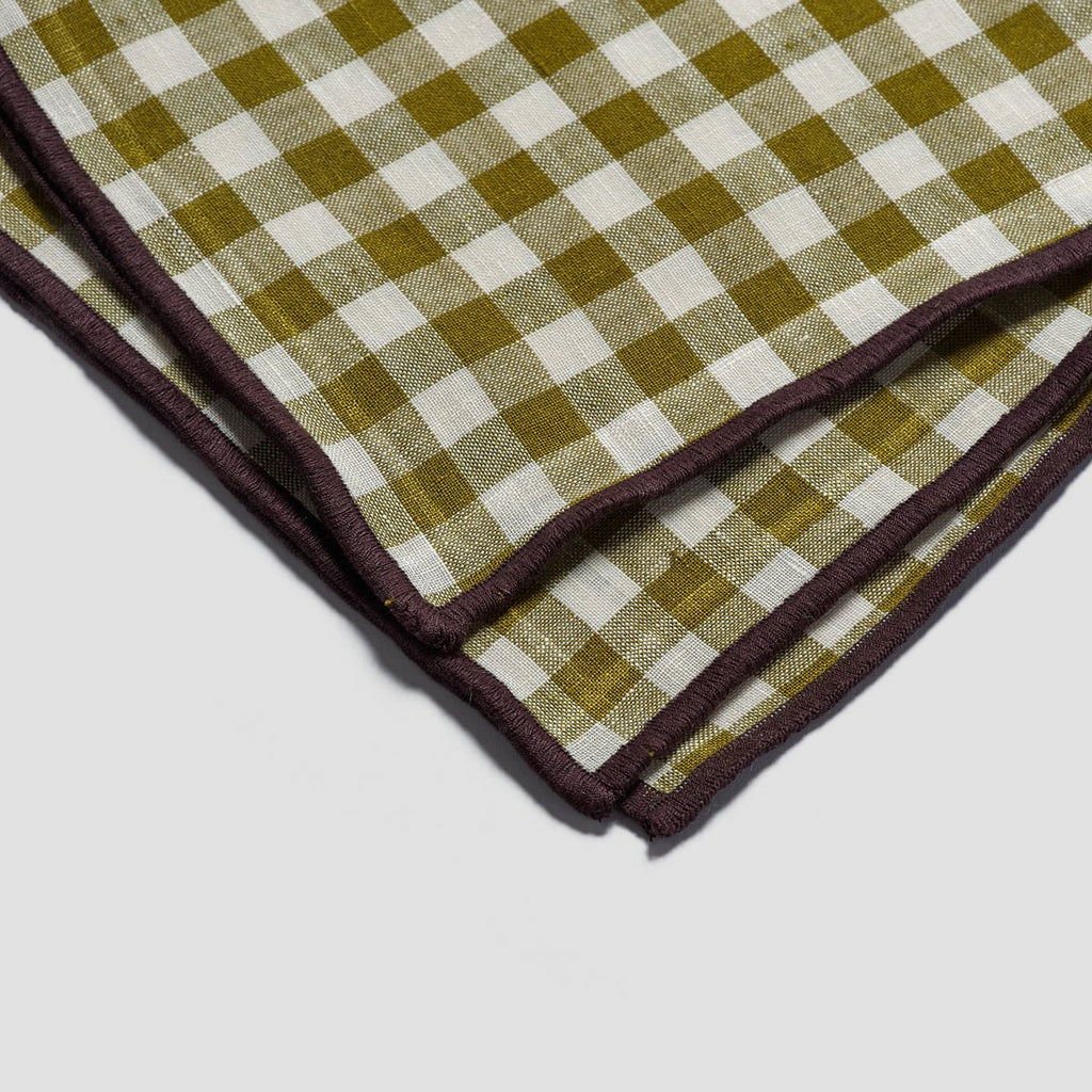 Piglet in Bed - Botanical Green Gingham Linen Tablecloth - Buy Me Once UK