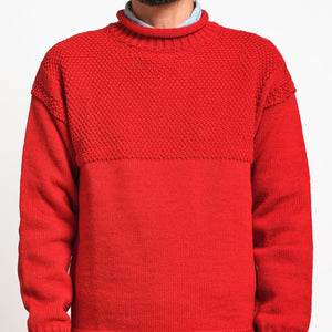 Blackhorse Lane Ateliers British Wool Guernsey Unisex Jumper, Red