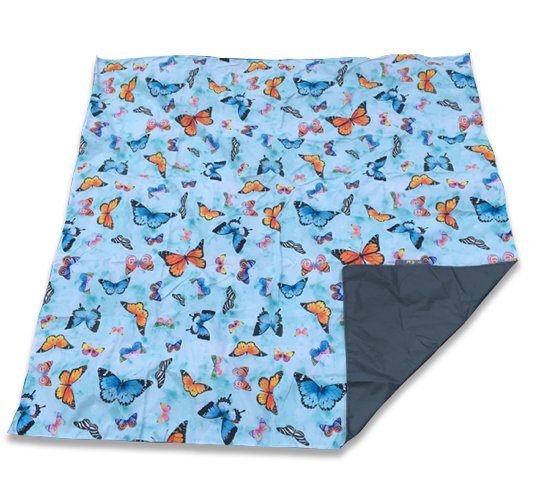 Pacmat - Butterfly Print, Recycled Material Picnic Blanket, Family Size - Buy Me Once UK