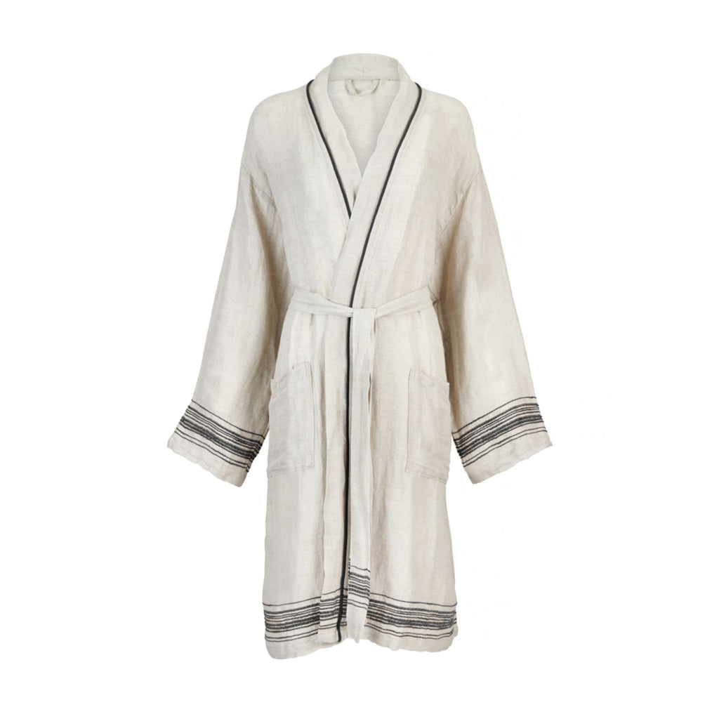 Luks Linen - Ceren Linen Robe & Towel Gift Set, Ink - Buy Me Once UK