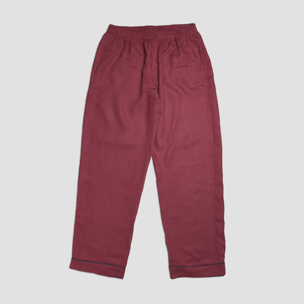 Piglet in Bed - Cherry Linen Pyjama Trouser Set - Buy Me Once UK