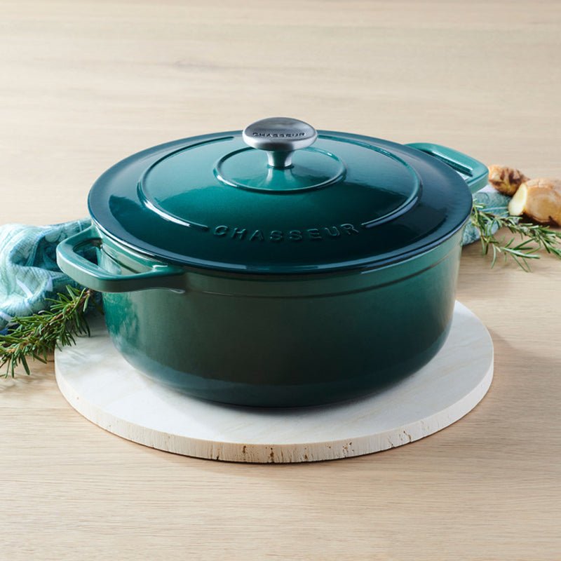 Enamelled Cast Iron Round Dutch Oven Forest Green