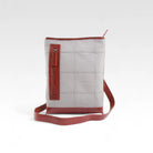 Elvis & Kresse reporter bag in grey rescued leather with fire-hose
