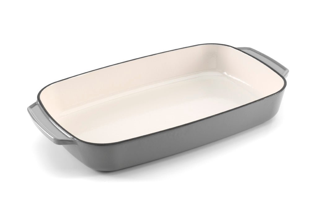 Grey & Cast Iron Enamel Baking Dish
