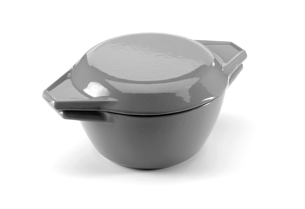 Grey & Round Cast Iron Enamel Casserole Dish Lid