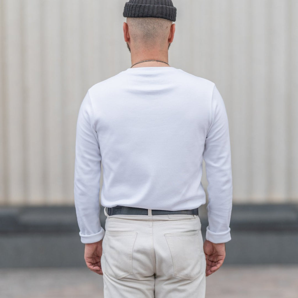 Blackhorse Lane Ateliers - Heavyweight Organic Cotton Long Sleeve T-Shirt, White - Buy Me Once UK
