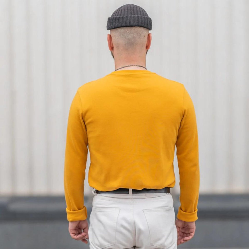 Blackhorse Lane Ateliers - Heavyweight Organic Cotton Long Sleeve T-Shirt, Yellow - Buy Me Once UK