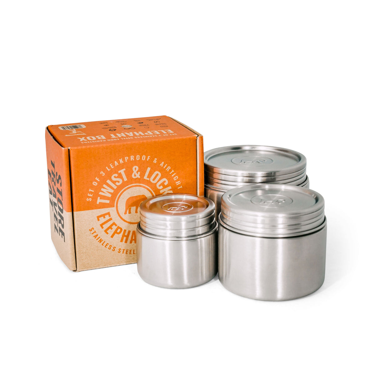 Twist & Lock Stainless Steel Container Trio